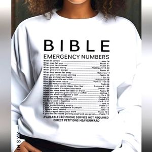NWT Bible verses for "emergencies" Crewneck Sweatshirt